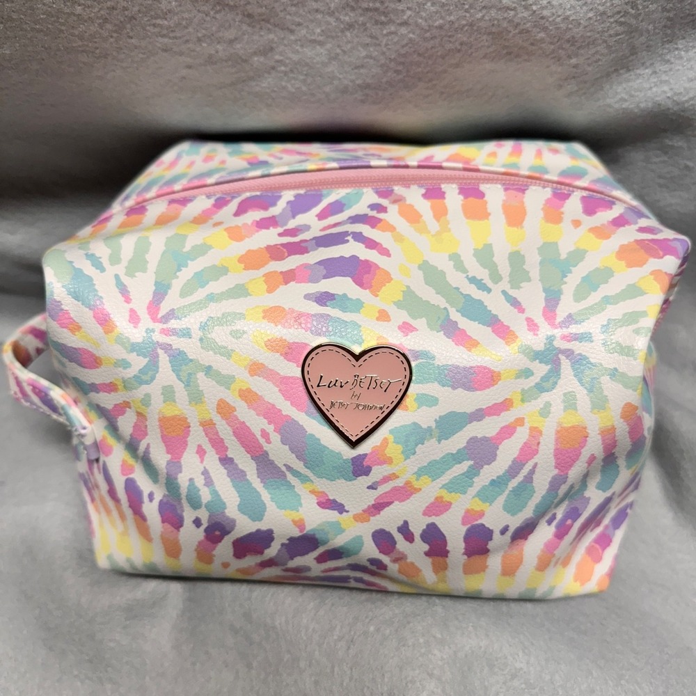 Betsey Johnson Tie Dye Cosmetic Makeup Loaf Bag Travel